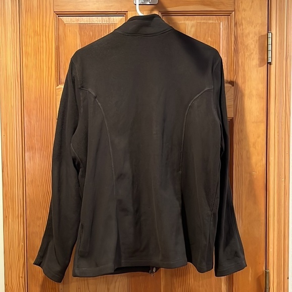 LANDS’END womens brown zip up fleece size large . - Picture 4 of 8
